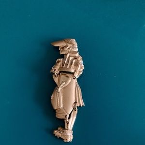 Don-Lin Articulated Lady Golfer Brooch/Pin - Gold Tone Lady Golfer 🏌️‍♀️⛳️